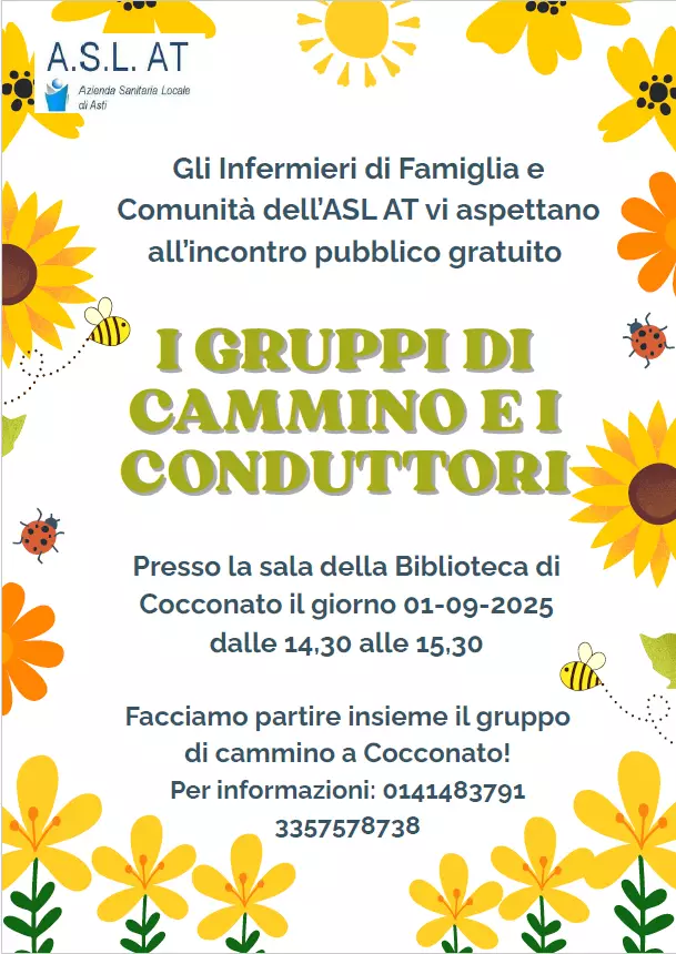 volantino incontro per gruppo camminatori